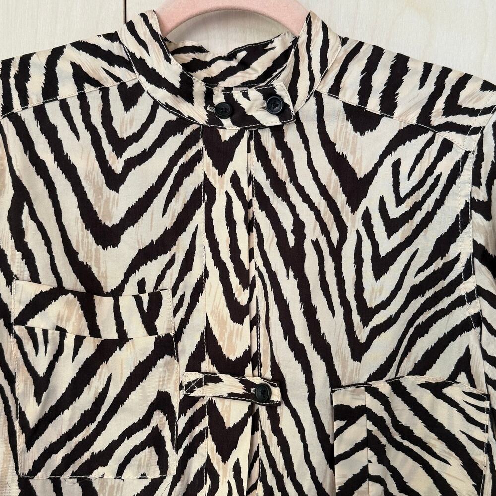 CURRENT/ELLIOTT The B50 Top in Natural Zebra Print Size 1 S/M Tan Brown Blouse - Picture 4 of 11